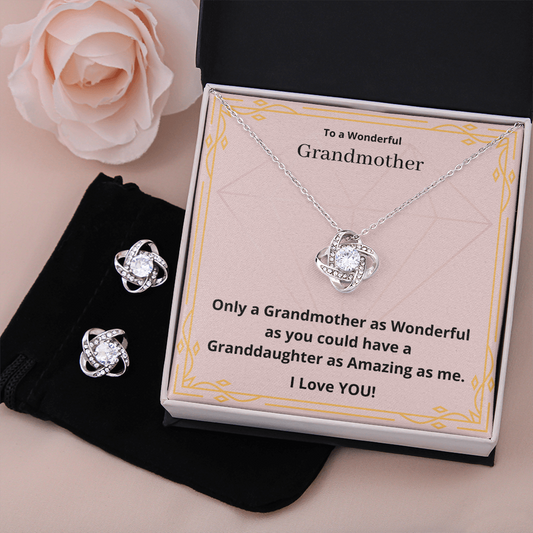 To a Wonderful Grandmother. (Love Knot Earring and necklace set)