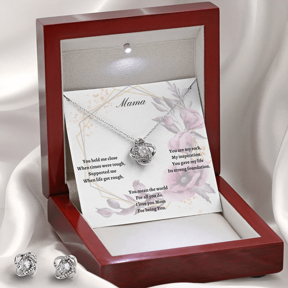 Mama. My Inspiration. (Love Knot Earring & Necklace Set)