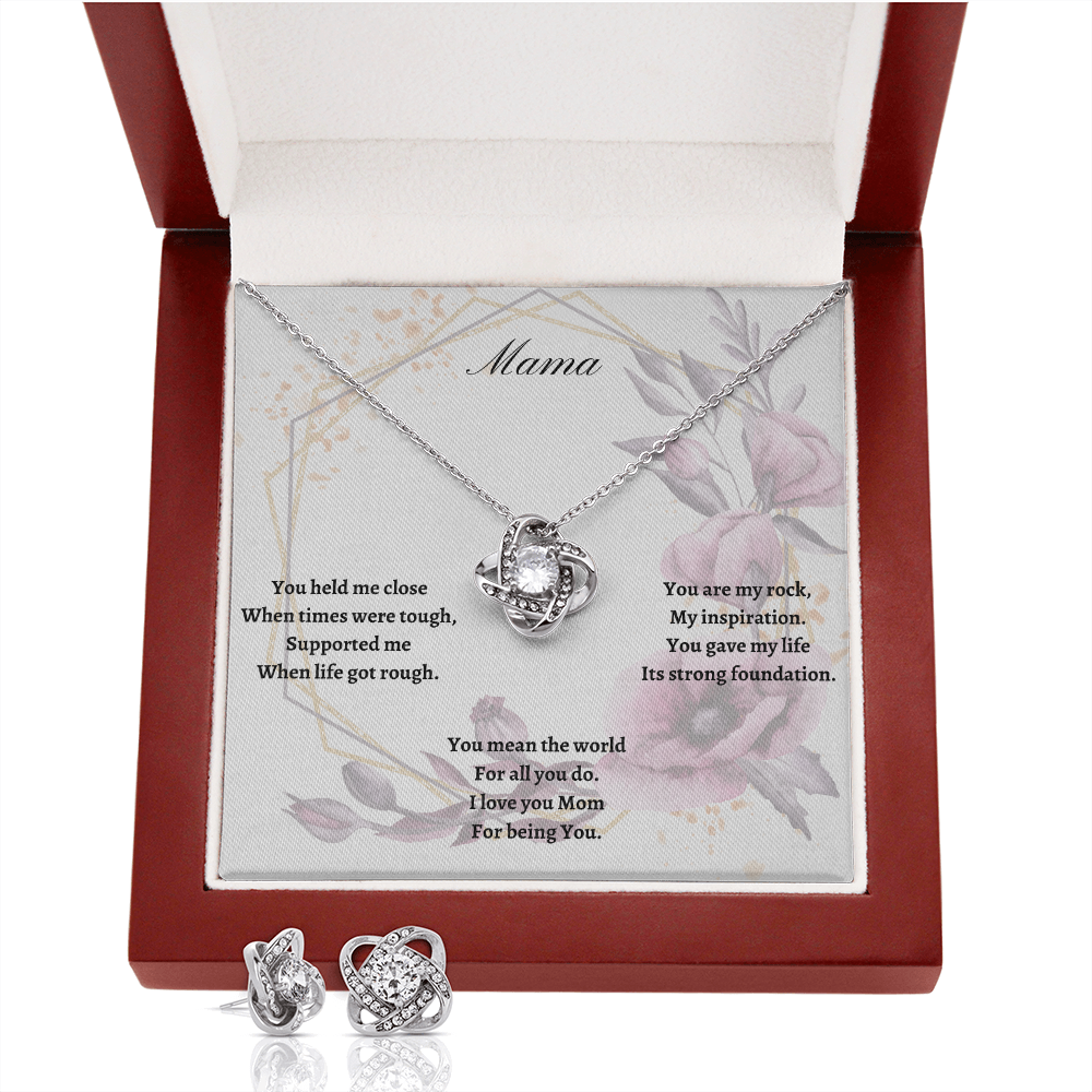 Mama. My Inspiration. (Love Knot Earring & Necklace Set)