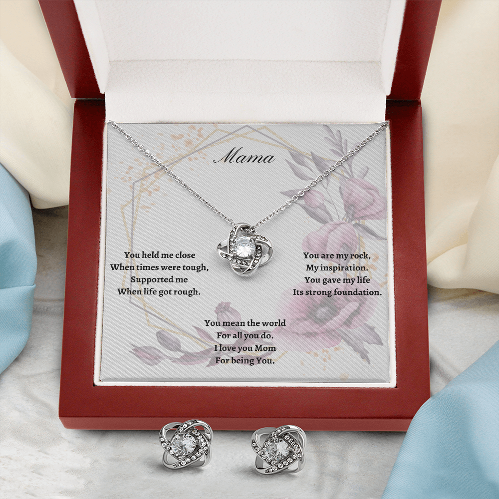 Mama. My Inspiration. (Love Knot Earring & Necklace Set)