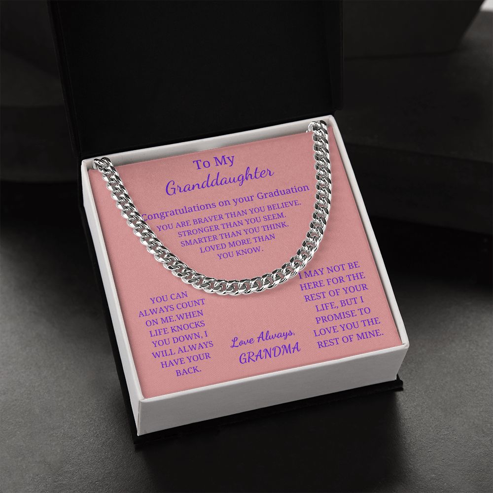 To My Granddaughter - Loved more than you know (Cuban Link Chain necklace Female)