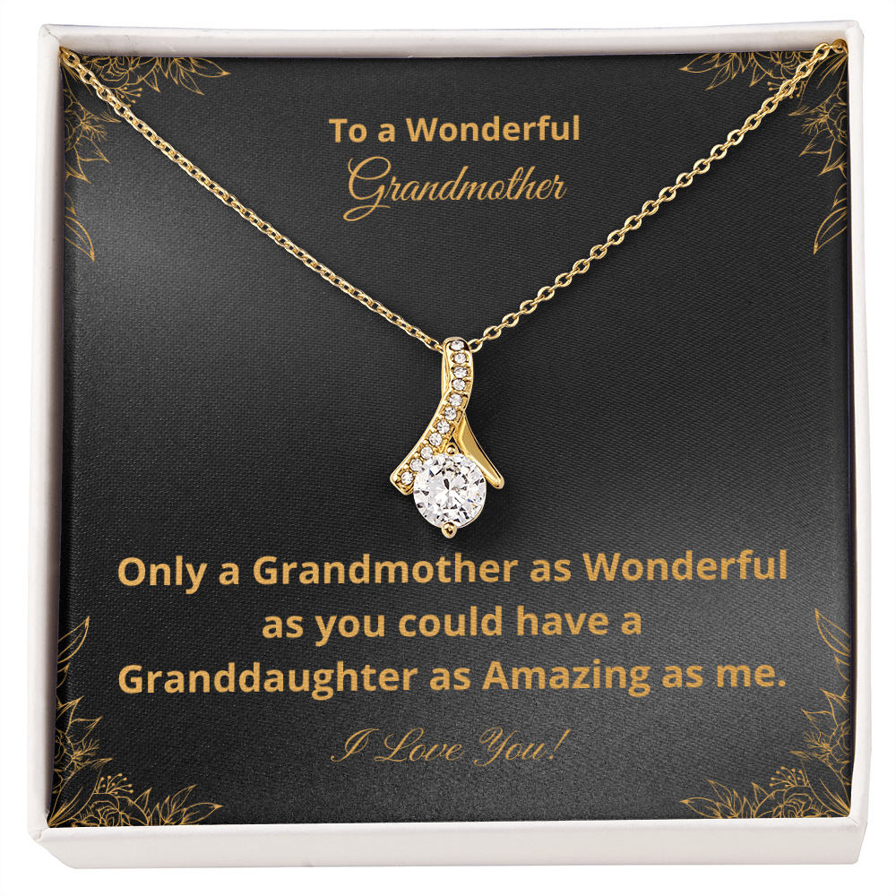 To A Wonderful Grandmother - Amazing Granddaughter - Black and Gold (Alluring Beauty necklace)