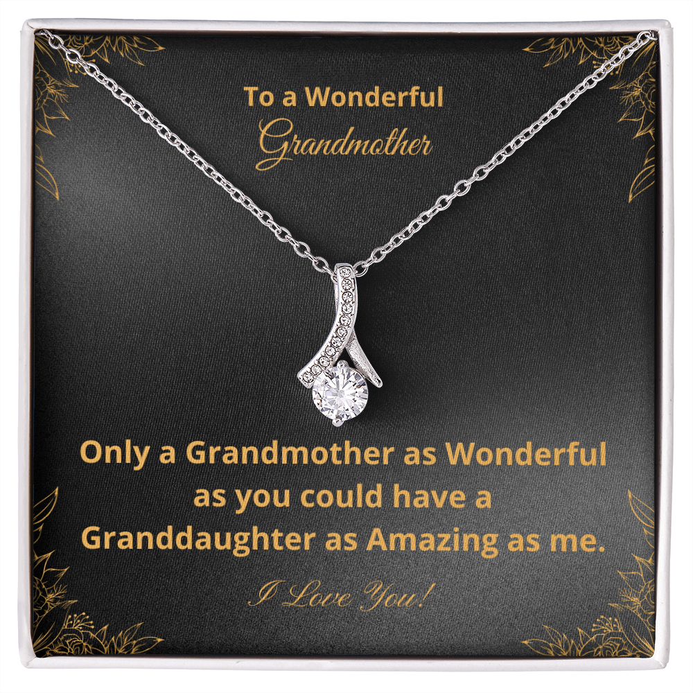 To A Wonderful Grandmother - Amazing Granddaughter - Black and Gold (Alluring Beauty necklace)