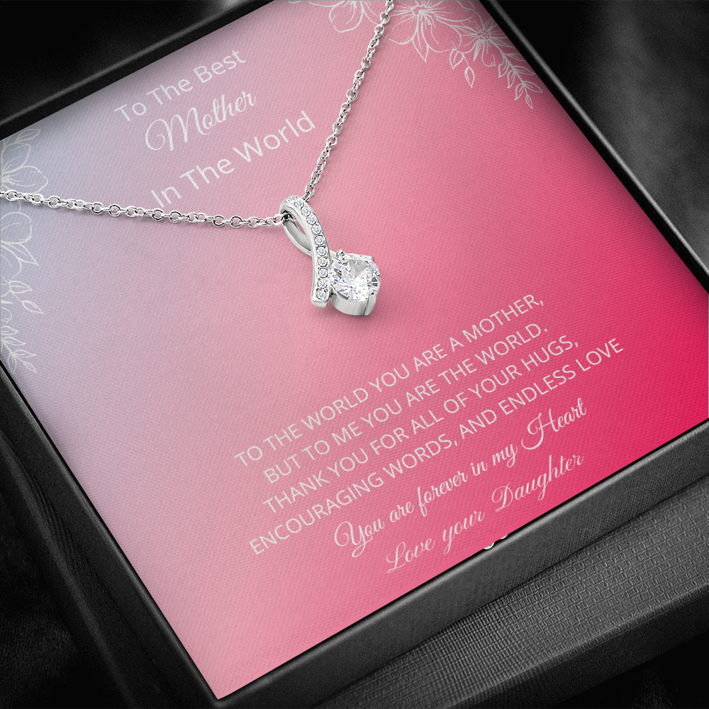 To The Best Mother In The World - Pink (Alluring Beauty necklace)