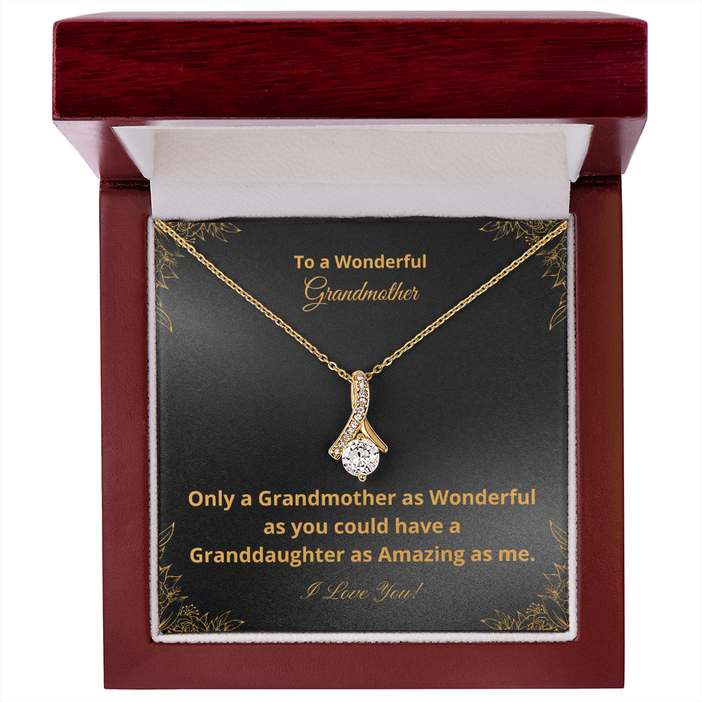 To A Wonderful Grandmother - Amazing Granddaughter - Black and Gold (Alluring Beauty necklace)