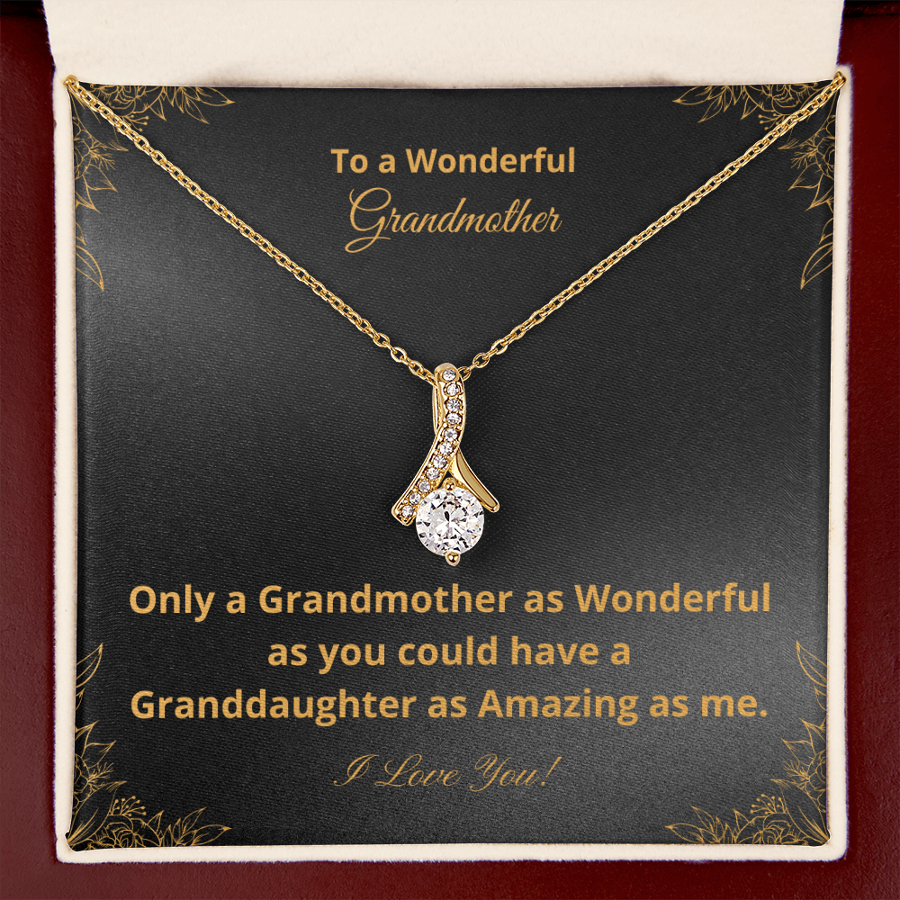 To A Wonderful Grandmother - Amazing Granddaughter - Black and Gold (Alluring Beauty necklace)