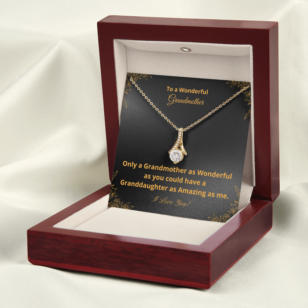 To A Wonderful Grandmother - Amazing Granddaughter - Black and Gold (Alluring Beauty necklace)