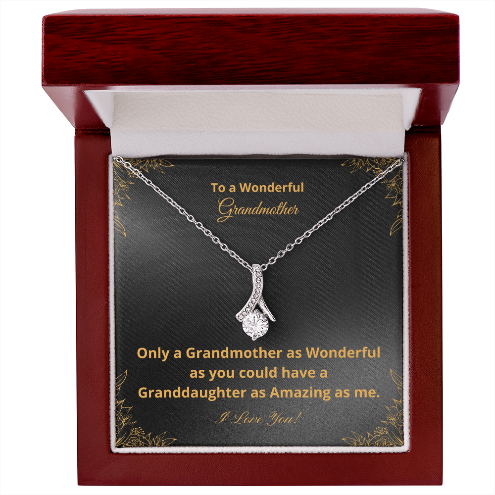 To A Wonderful Grandmother - Amazing Granddaughter - Black and Gold (Alluring Beauty necklace)