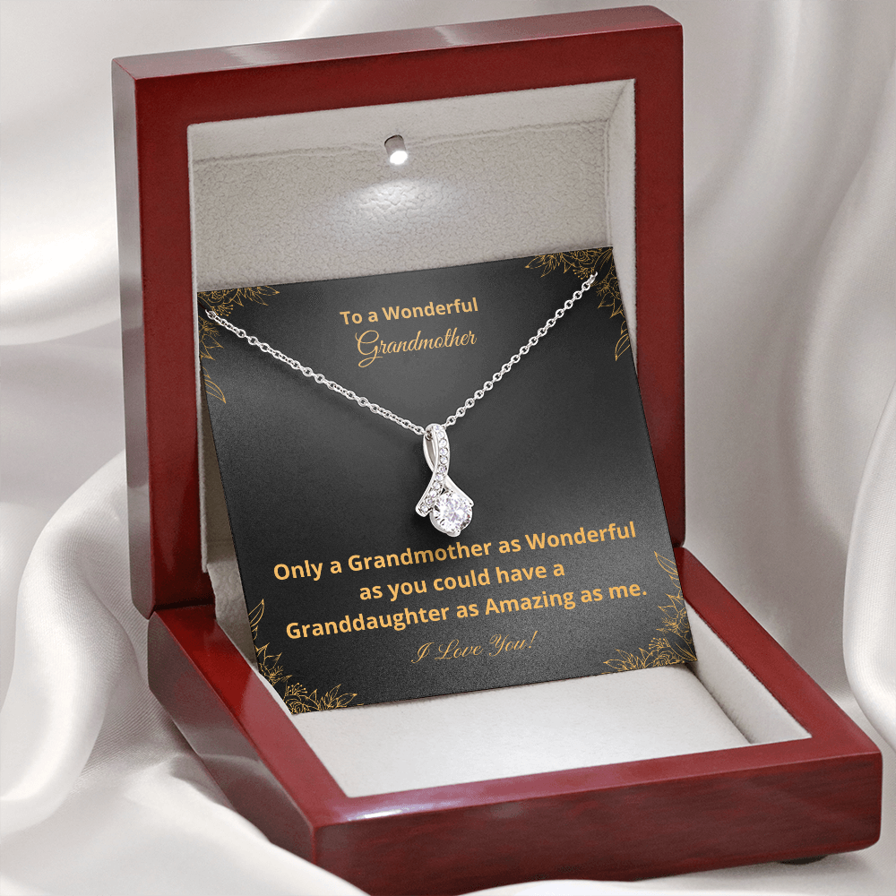 To A Wonderful Grandmother - Amazing Granddaughter - Black and Gold (Alluring Beauty necklace)