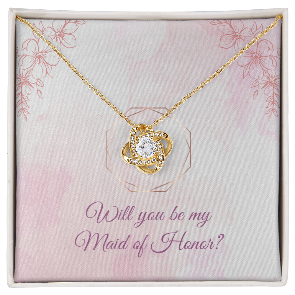 Wedding - Will you be my maid of honor (Love Knot necklace) (Message Card Personalizer)