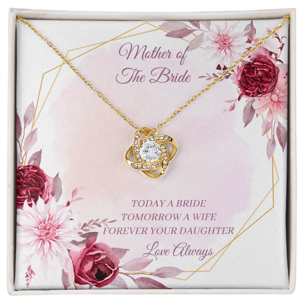 Wedding - Mother of the Bride - Forever Your Daughter (Love Knot necklace) (Message Card Personalizer)