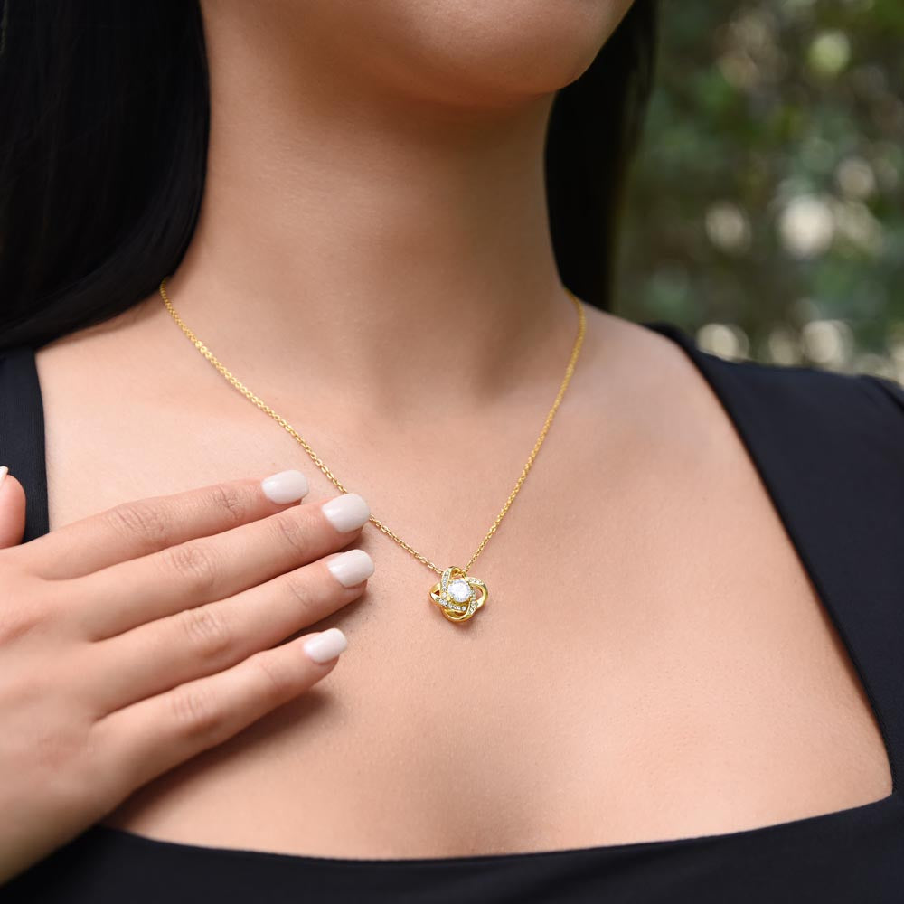 To My Gorgeous Girlfriend - Past Present Future (Love Knot necklace)