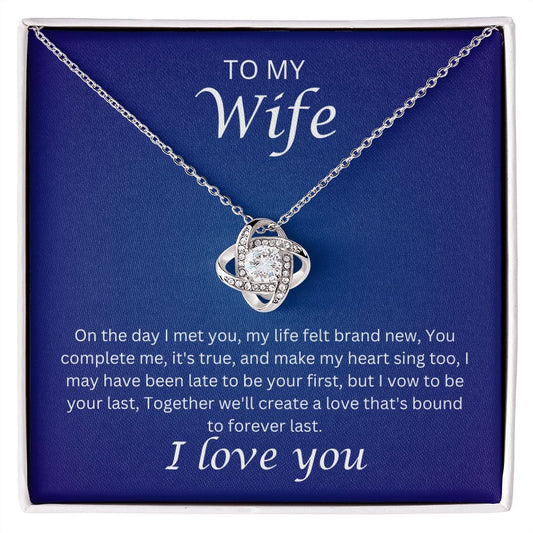To my Wife - the day I met you (Love Knot necklace)