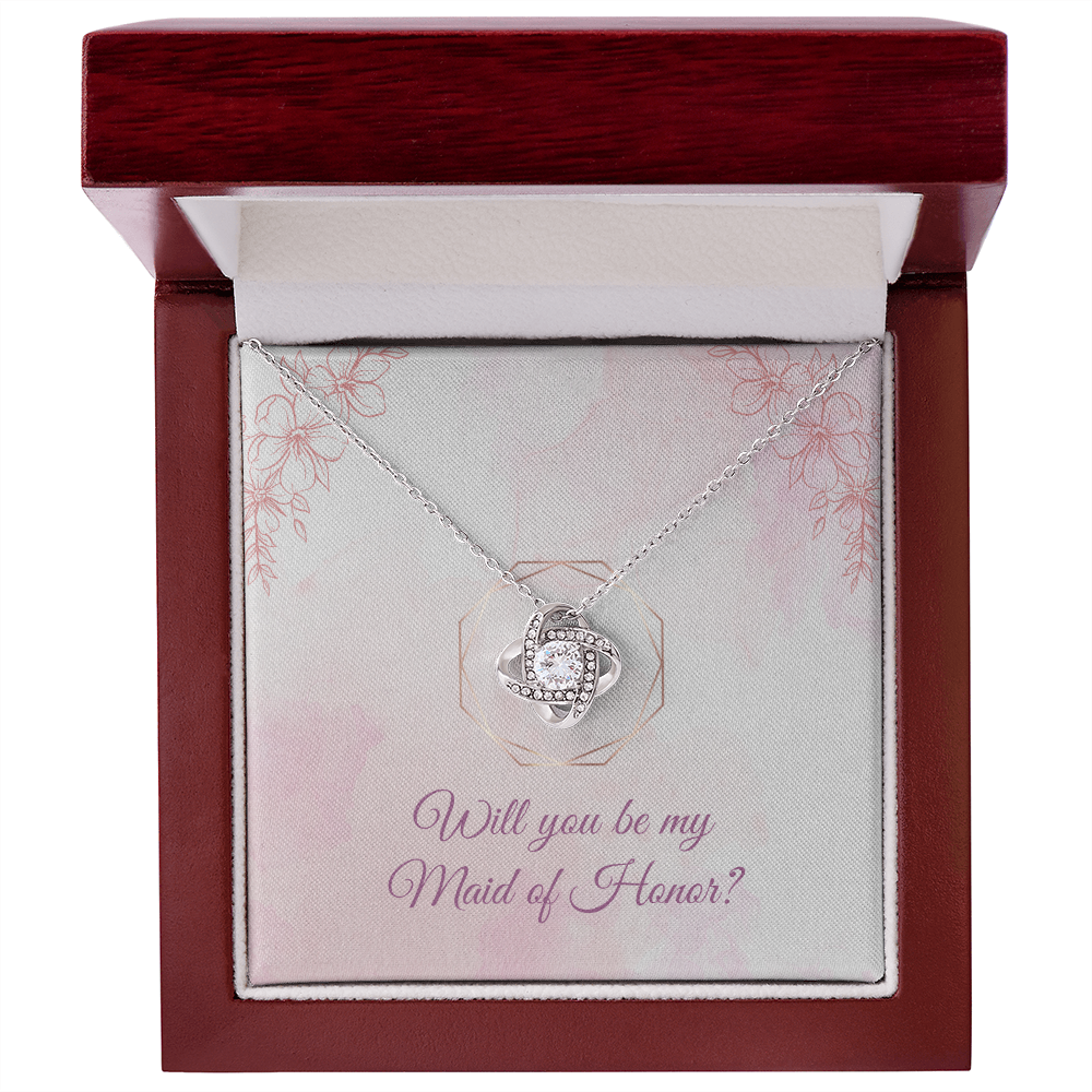 Wedding - Will you be my maid of honor (Love Knot necklace) (Message Card Personalizer)
