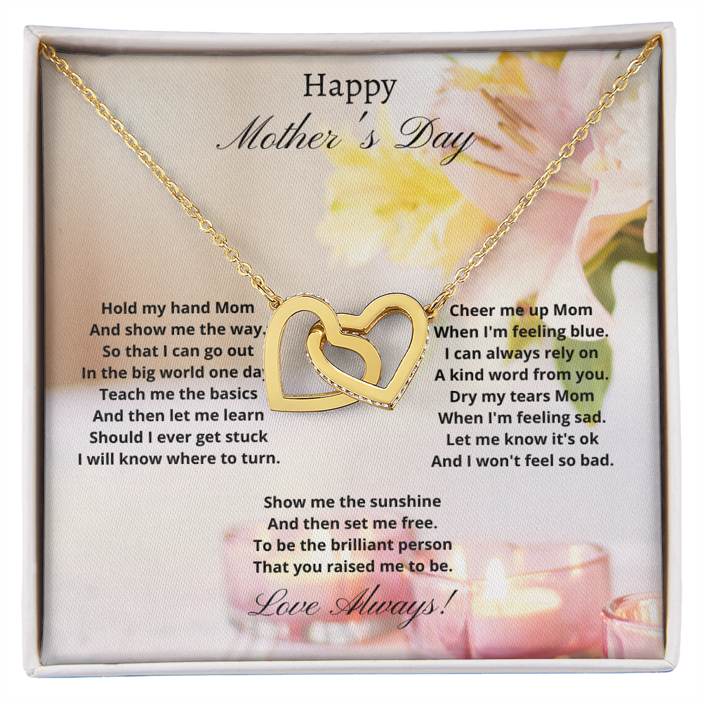 Happy Mother's Day - Hold my hand (Interlocking Hearts necklace)