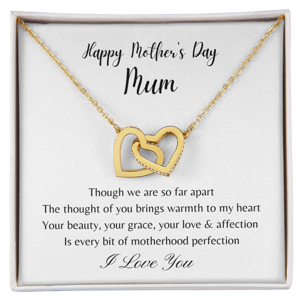 Happy Mother's Day Mum. Motherhood Perfection (Interlocking Hearts necklace)