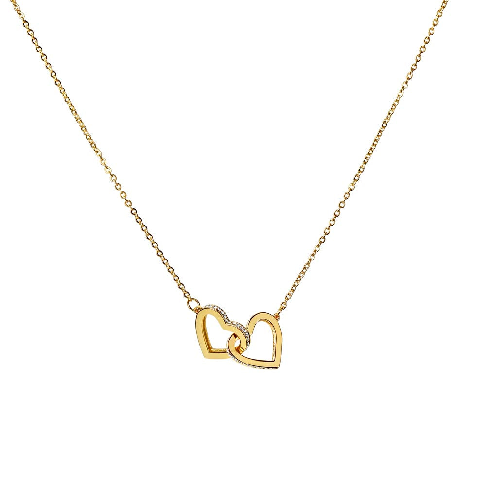 To My Biker Mom. Hold my hand (Interlocking Hearts necklace)