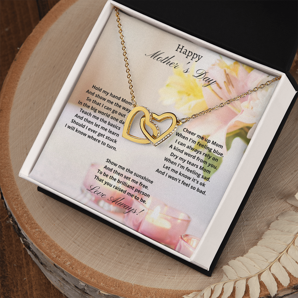 Happy Mother's Day - Hold my hand (Interlocking Hearts necklace)