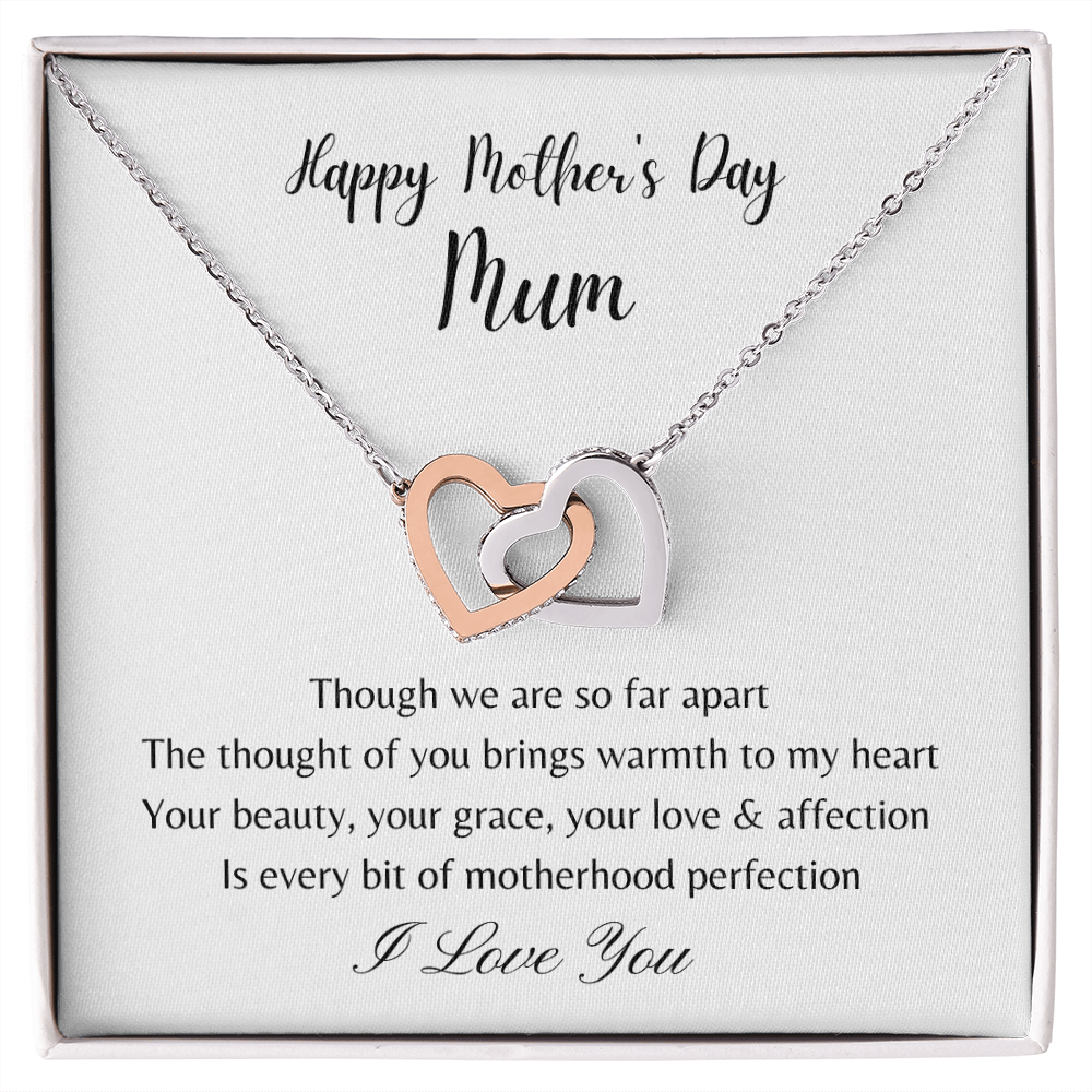 Happy Mother's Day Mum. Motherhood Perfection (Interlocking Hearts necklace)