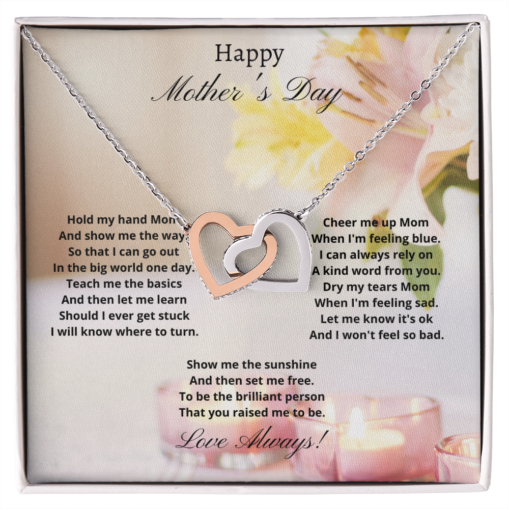 Happy Mother's Day - Hold my hand (Interlocking Hearts necklace)