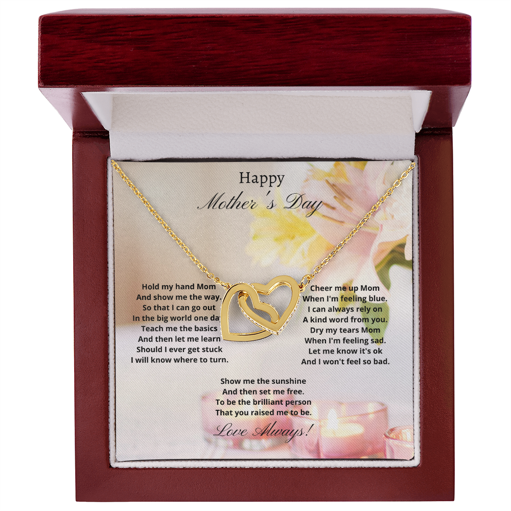 Happy Mother's Day - Hold my hand (Interlocking Hearts necklace)
