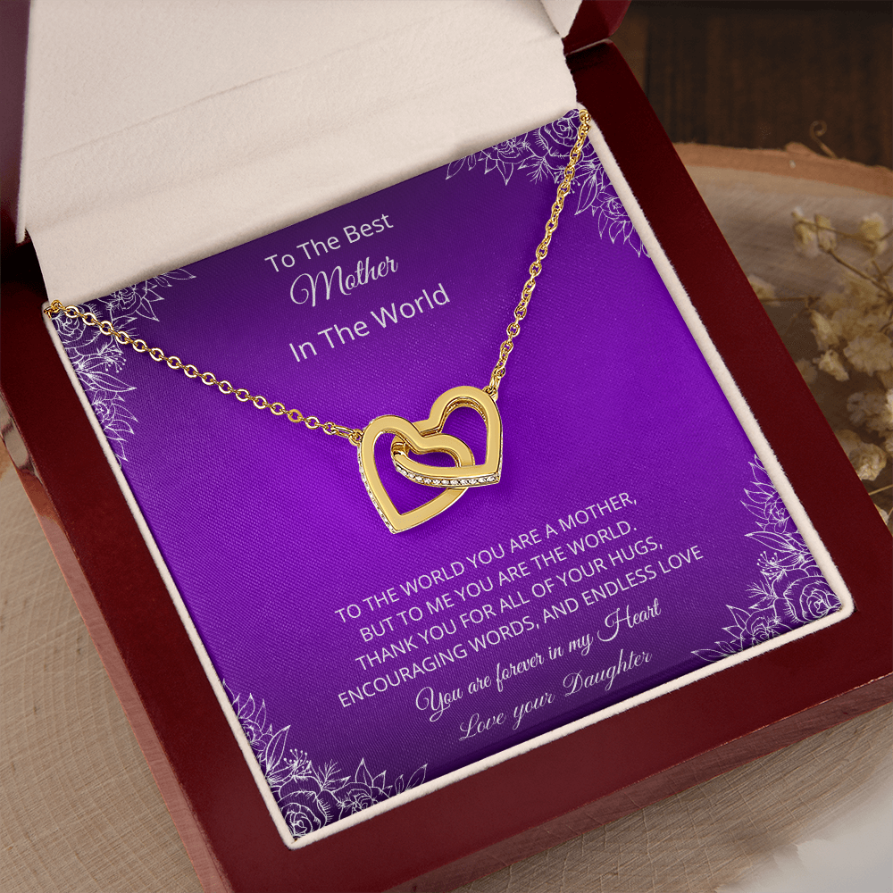 To The Best Mother In The World - Purple (Interlocking Hearts necklace)