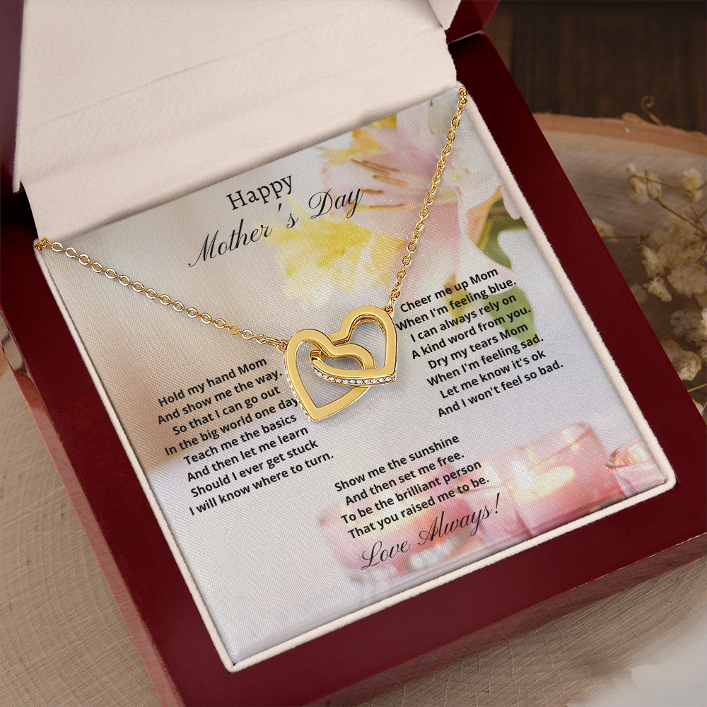 Happy Mother's Day - Hold my hand (Interlocking Hearts necklace)