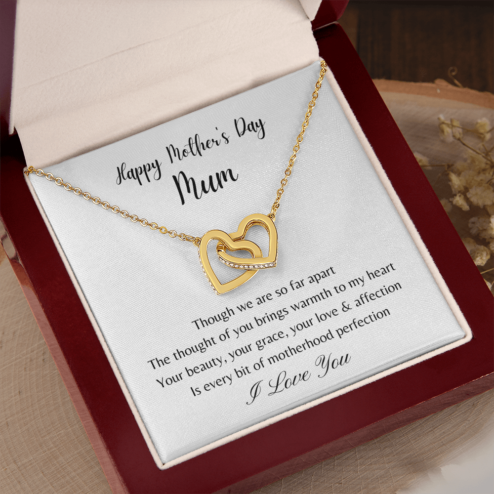 Happy Mother's Day Mum. Motherhood Perfection (Interlocking Hearts necklace)
