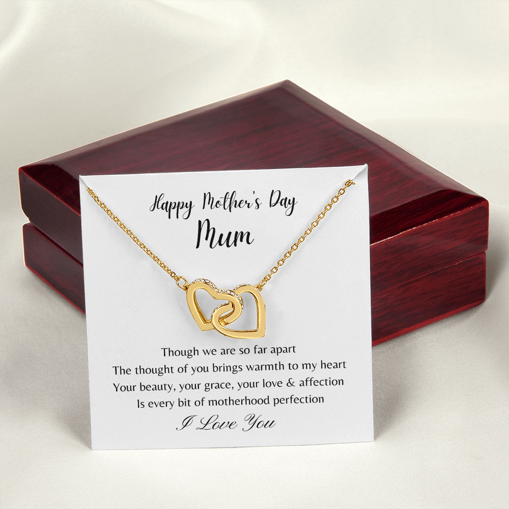 Happy Mother's Day Mum. Motherhood Perfection (Interlocking Hearts necklace)