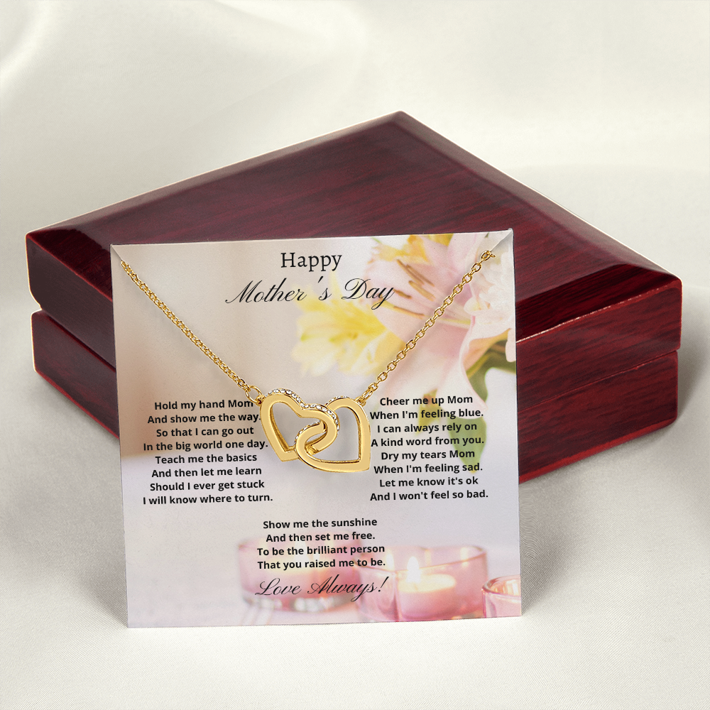 Happy Mother's Day - Hold my hand (Interlocking Hearts necklace)