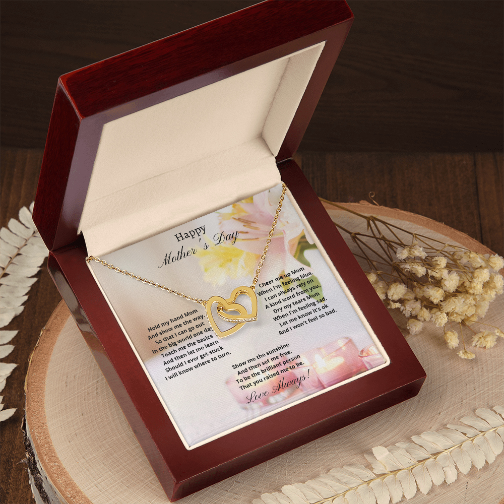 Happy Mother's Day - Hold my hand (Interlocking Hearts necklace)