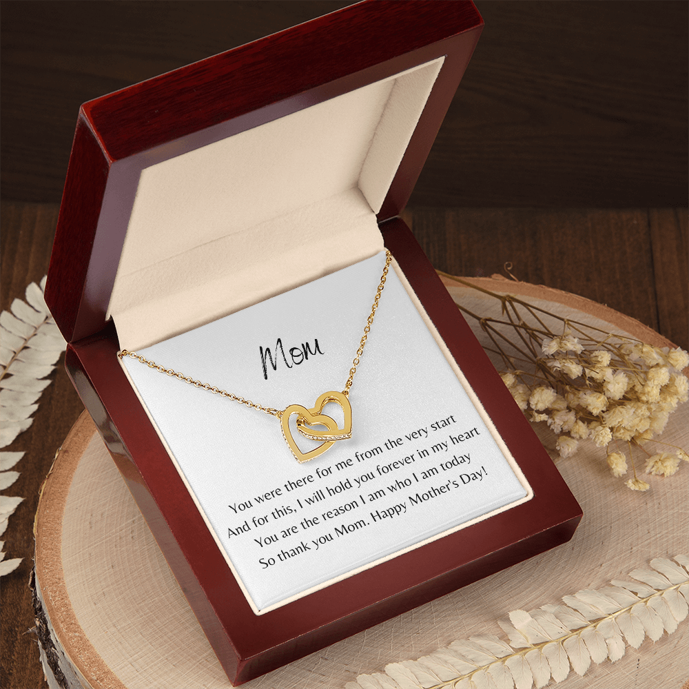 Mom. Forever in my heart (Interlocking Hearts necklace)