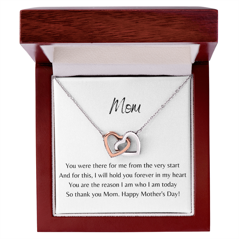 Mom. Forever in my heart (Interlocking Hearts necklace)