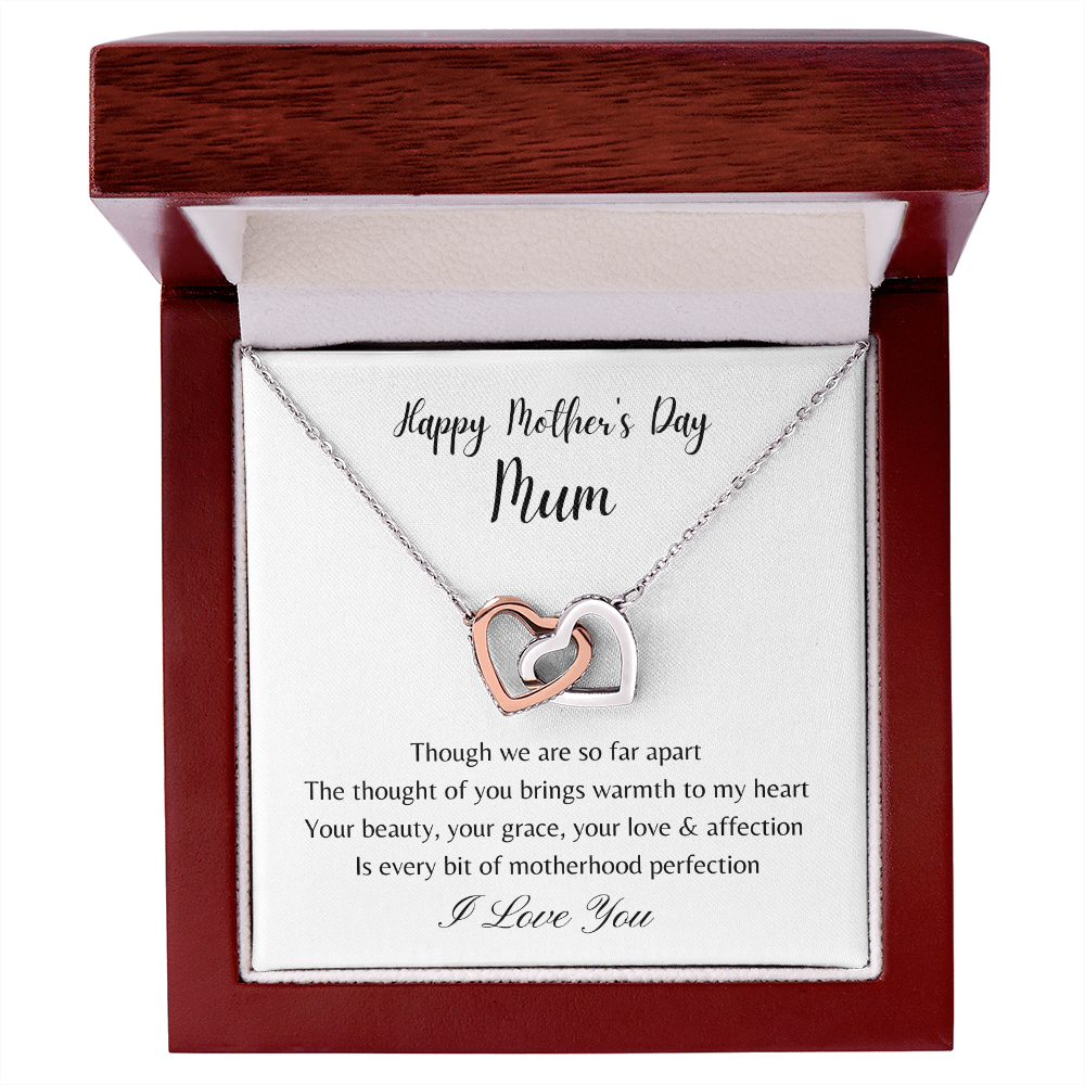 Happy Mother's Day Mum. Motherhood Perfection (Interlocking Hearts necklace)