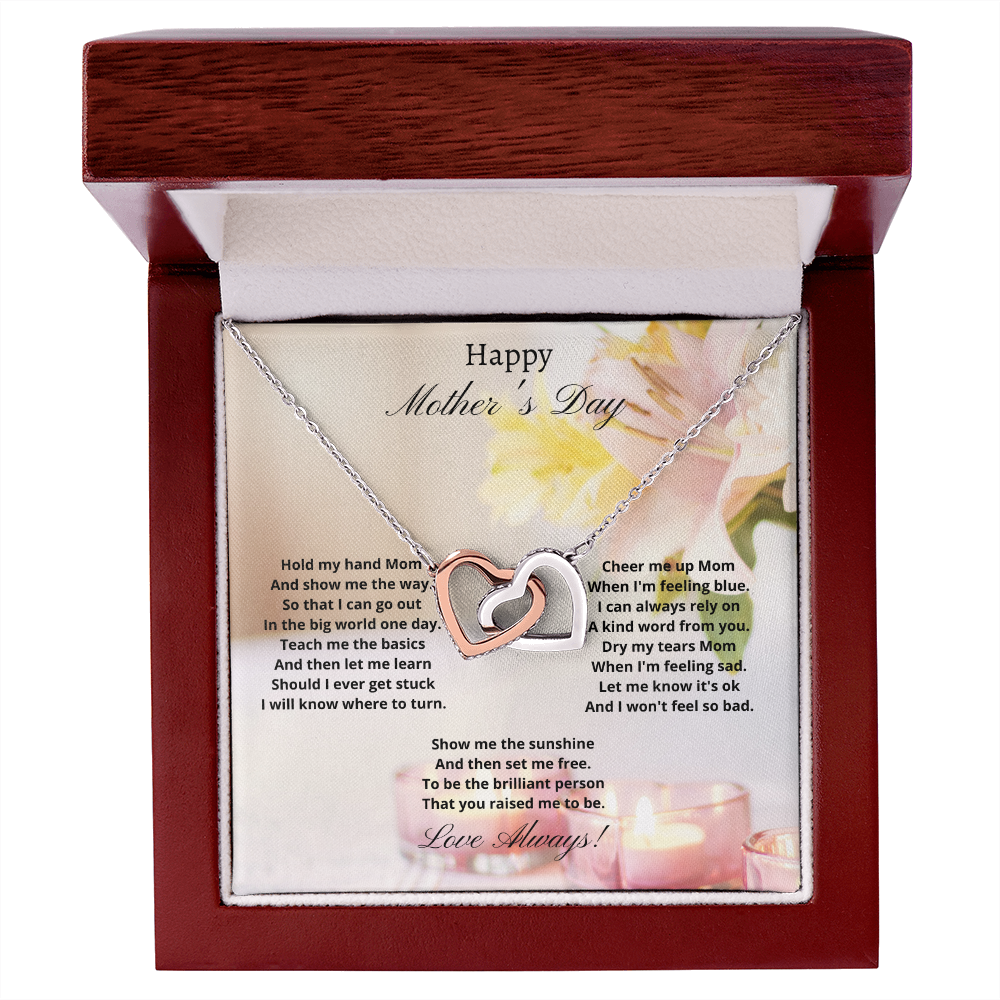 Happy Mother's Day - Hold my hand (Interlocking Hearts necklace)