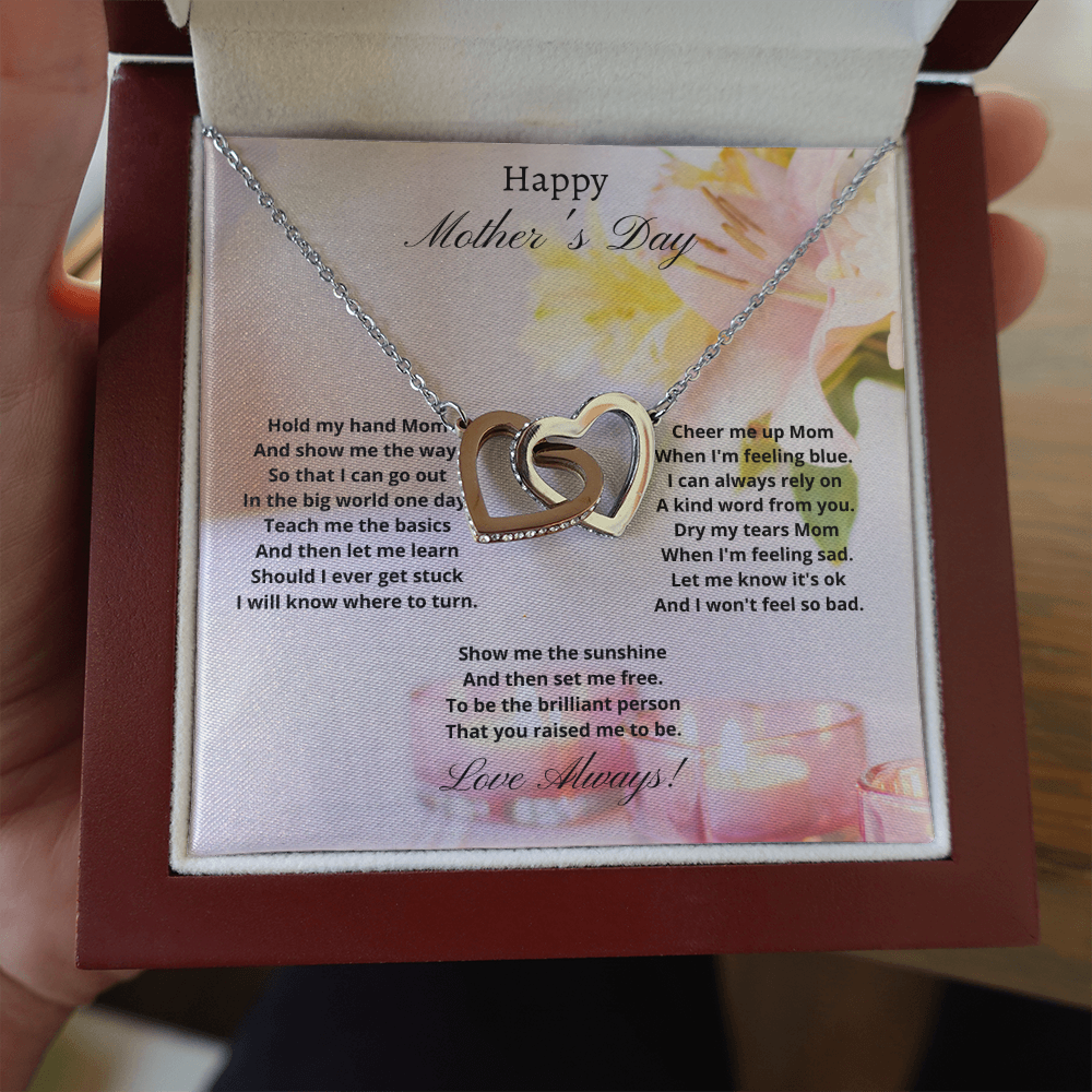 Happy Mother's Day - Hold my hand (Interlocking Hearts necklace)