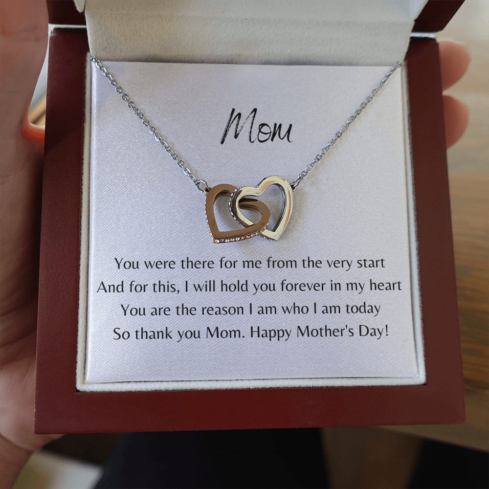 Mom. Forever in my heart (Interlocking Hearts necklace)