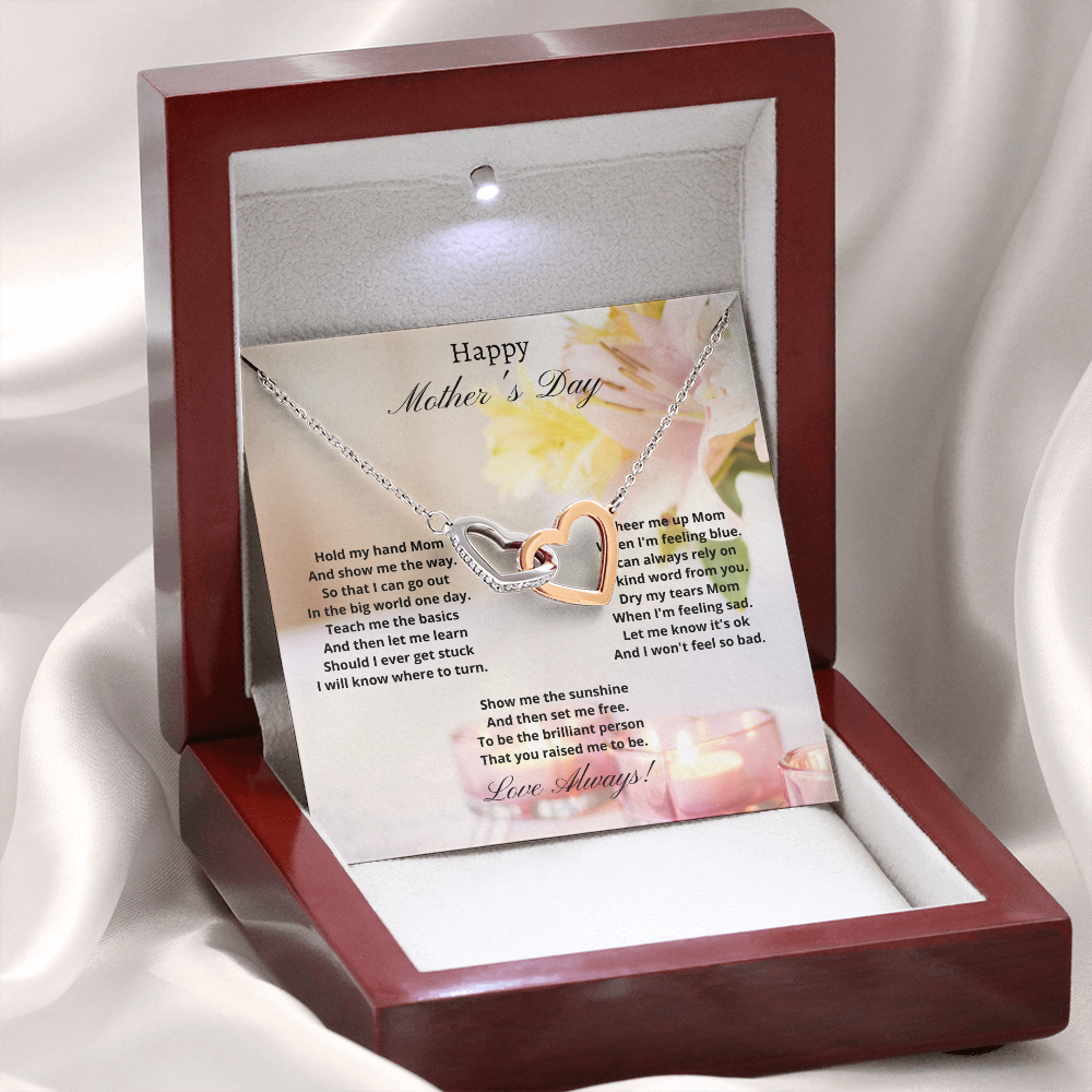 Happy Mother's Day - Hold my hand (Interlocking Hearts necklace)