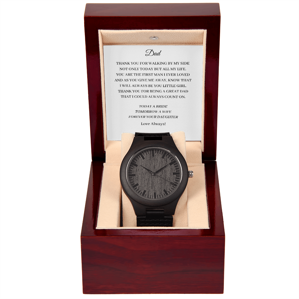 Wedding - Father of the Bride - Thank you for walking by my side (Wooden Watch)