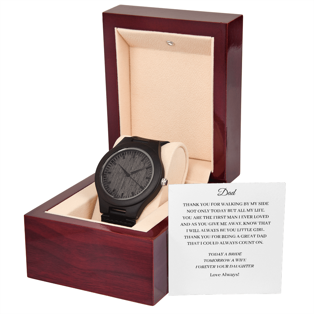 Wedding - Father of the Bride - Thank you for walking by my side (Wooden Watch)