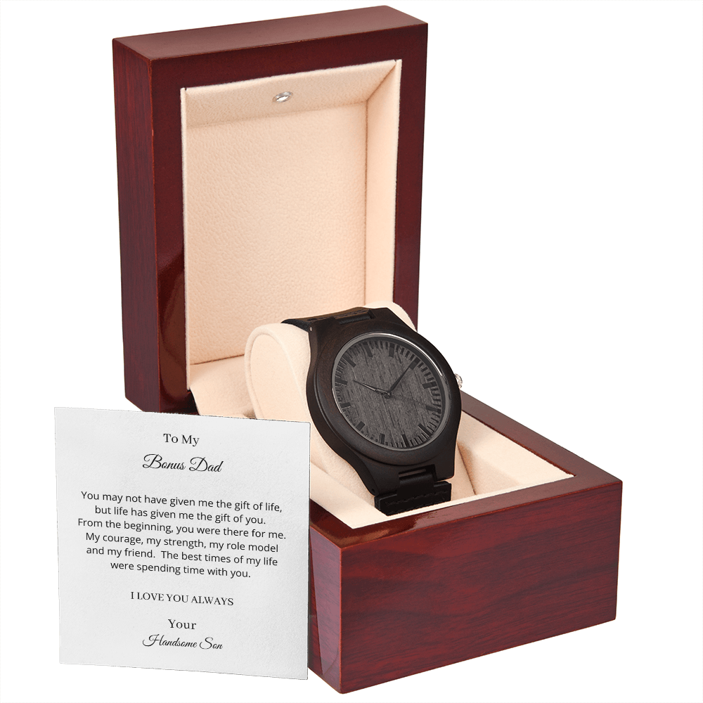 Bonus Dad - Gift of Life - From Son (Wooden Watch)
