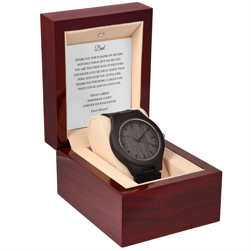 Wedding - Father of the Bride - Thank you for walking by my side (Wooden Watch)