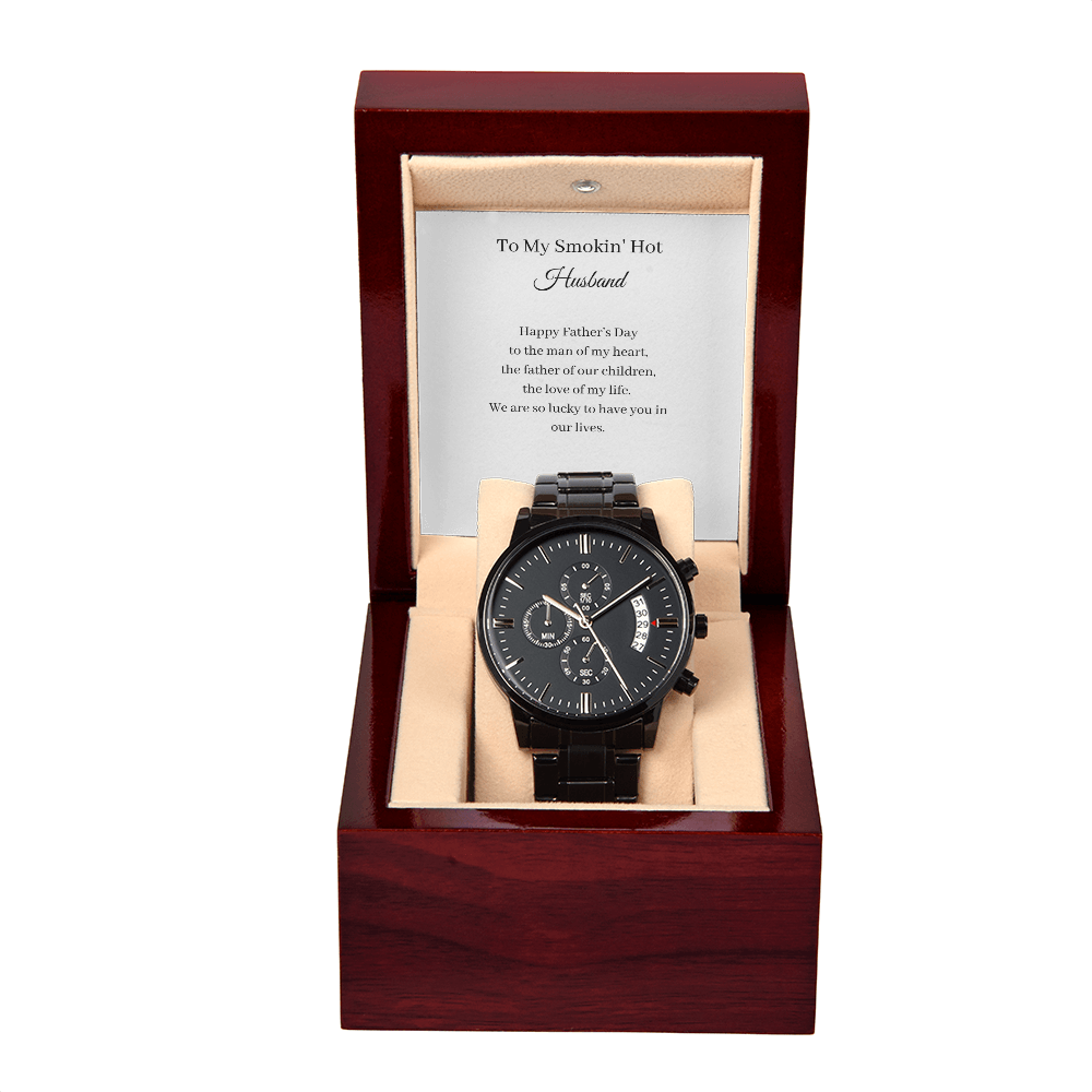 Smokin' Hot Husband - Father's Day (Black Chronograph Watch)