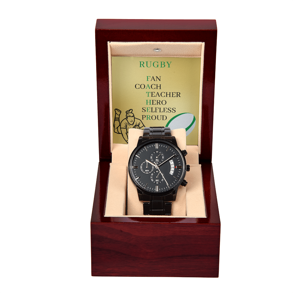 FATHER RUGBY (Black Chronograph Watch)