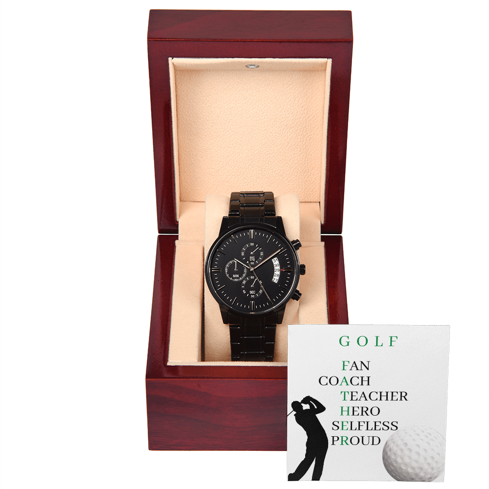 FATHER GOLF (Black Chronograph Watch)