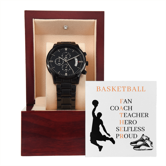 FATHER BASKETBALL 02 (Black Chronograph Watch)