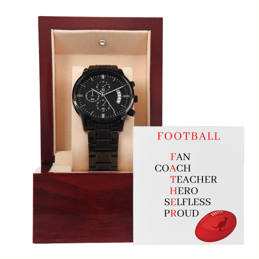 FATHER AUSTRALIAN FOOTBALL (Black Chronograph Watch)