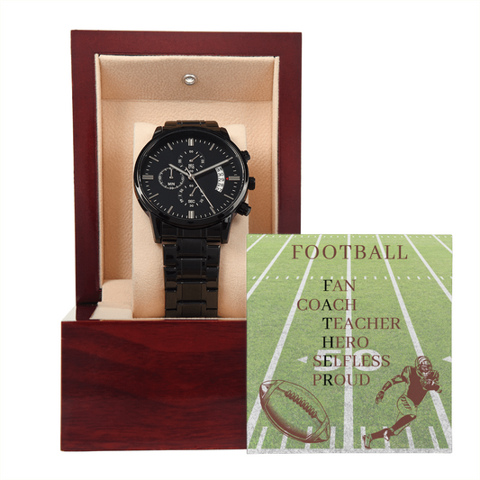 FATHER AMERICAN FOOTBALL 02 (Black Chronograph Watch)