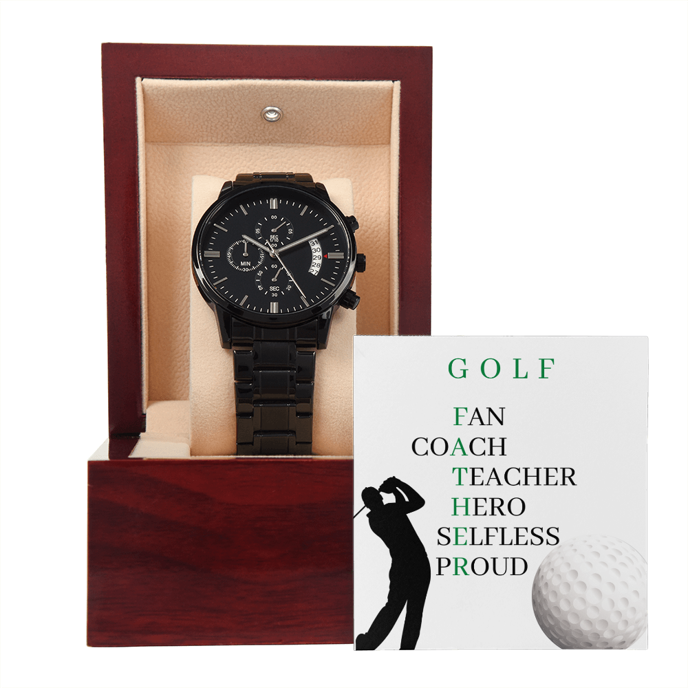 FATHER GOLF (Black Chronograph Watch)