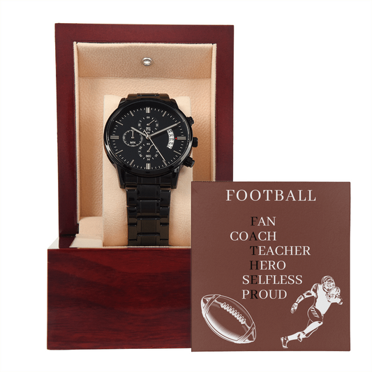 FATHER AMERICAN FOOTBALL 01 (Black Chronograph Watch)